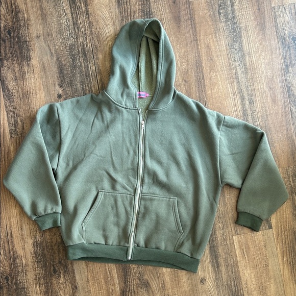 Edikted Tops - Edikted Forest Green Zip-Up Hoodie